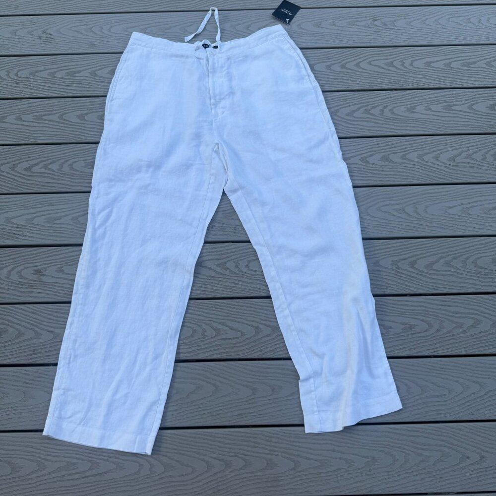 Brandini White Linen Pants  Womens Size Large NWT